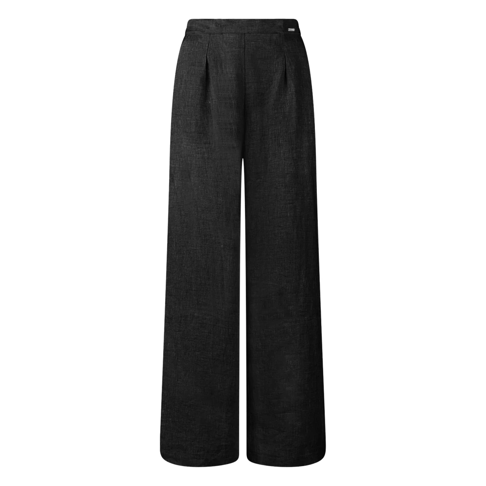Bomboogie Donna Nero - Pantaloni Palazzo In Lino - Trousers - L