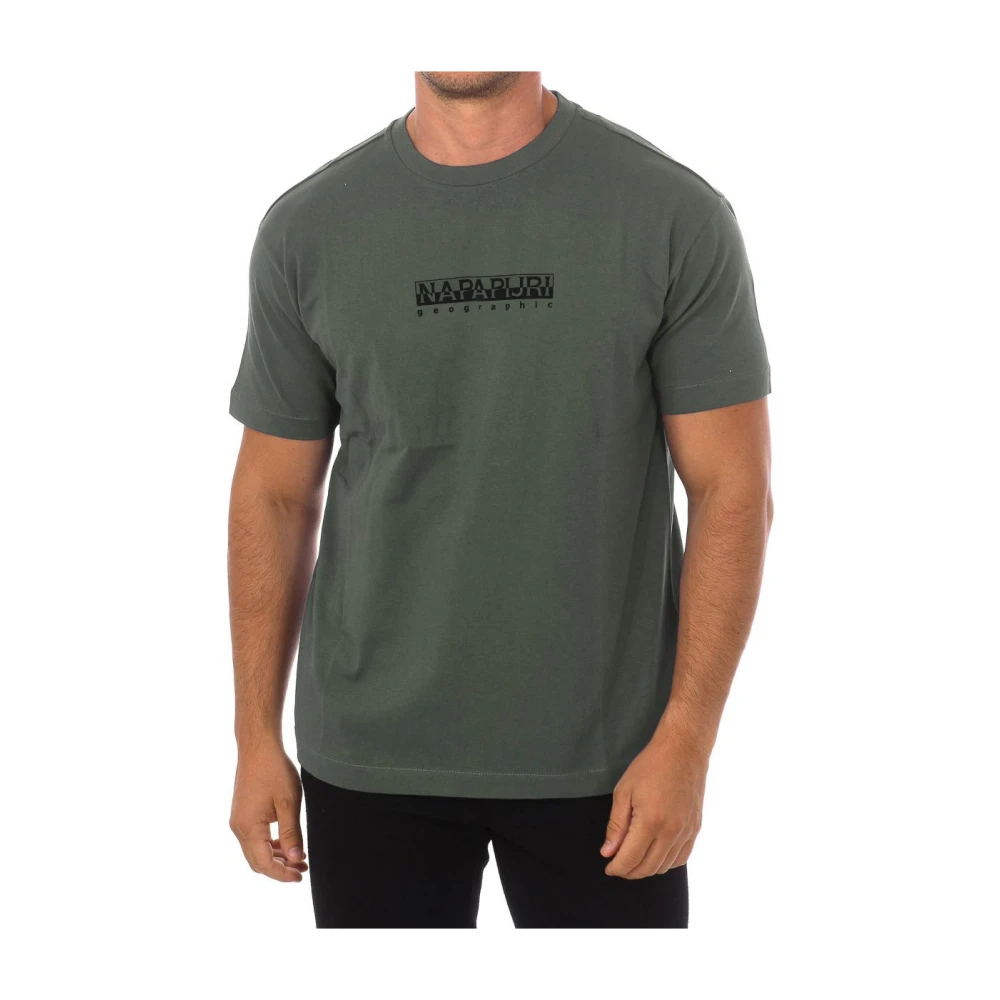 Napapijri Groene T-shirt met Ronde Hals en Merklogo Green Heren