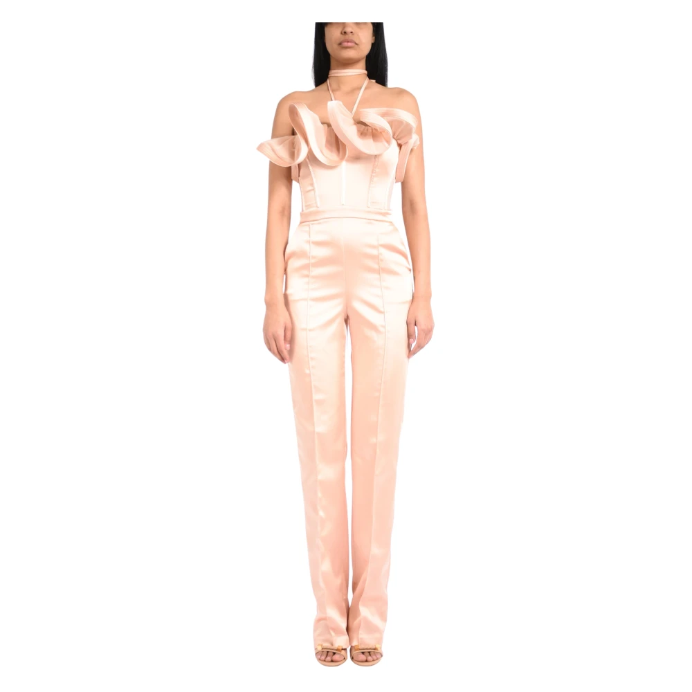 Elisabetta Franchi Women's Beige Jumpsuits, M, Jumpsuits