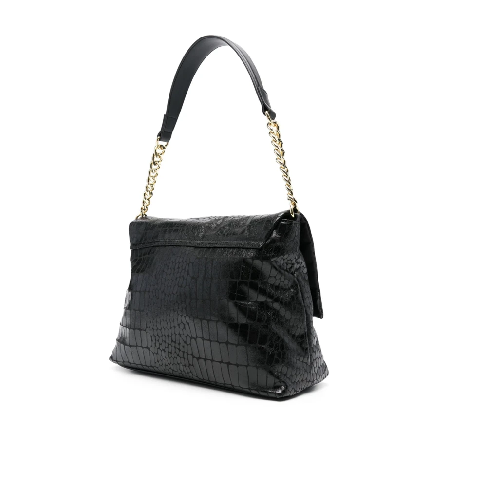 Love Moschino Elegante Croco Schoudertas Zwart Black Dames