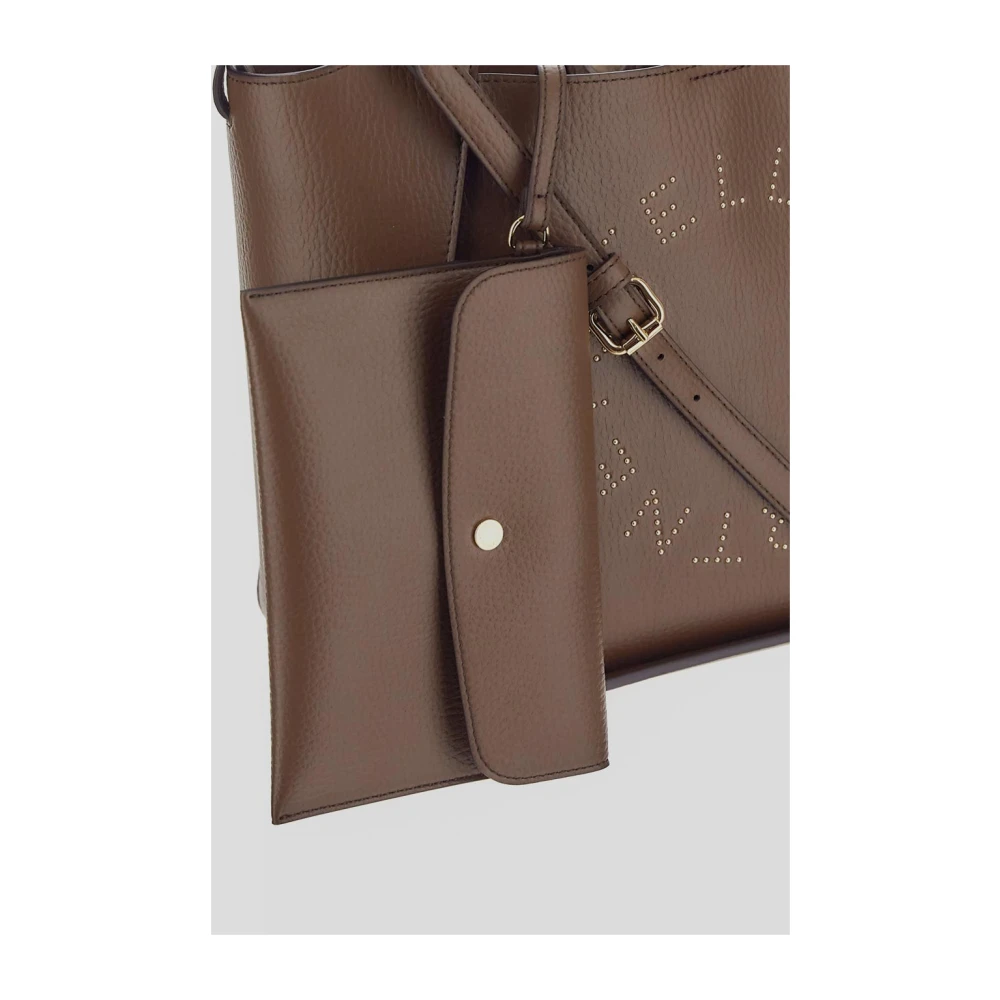 Stella Mccartney Kunstleren Tote Tas Logo Brown Dames