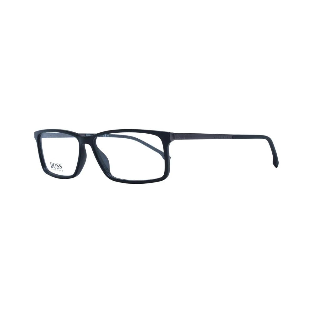 Hugo Boss Zwarte Rechthoekige Optische Monturen met Demo Lenzen Black Heren