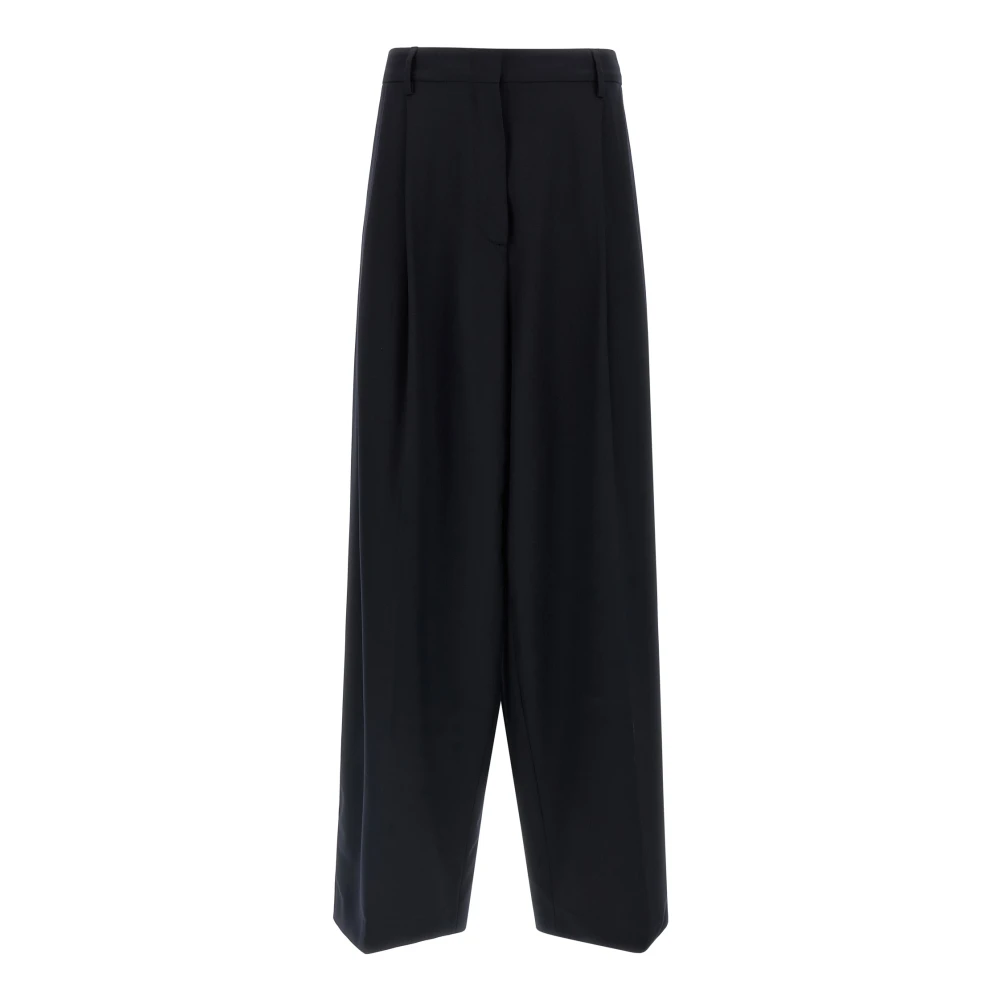 Fabiana Filippi Women's Blue Fluid Viscose Trousers - Wide Trousers - 2XS - Trousers