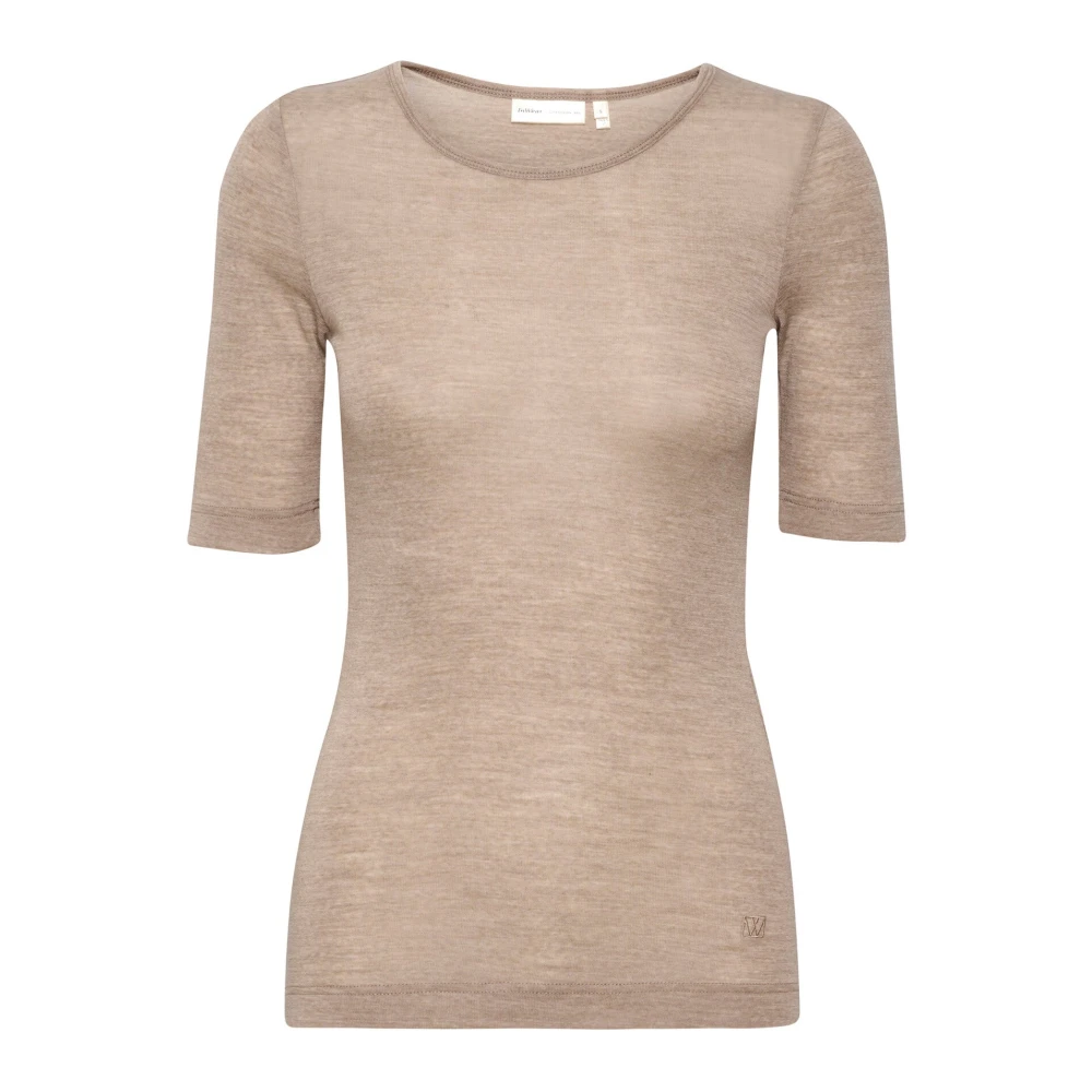 Inwear Women's Brown Oatmeal Melange T-Shirt Top - T-Shirts - Xs - Tops
