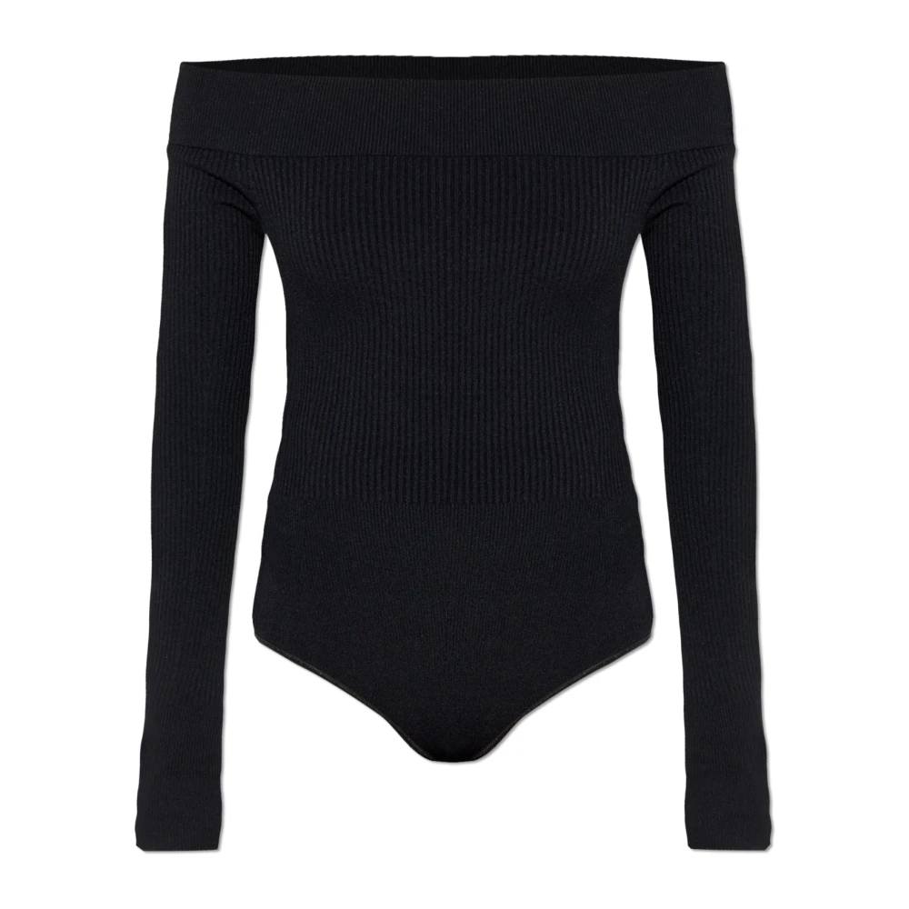 Alaïa Geribbelde bodysuit Black Dames