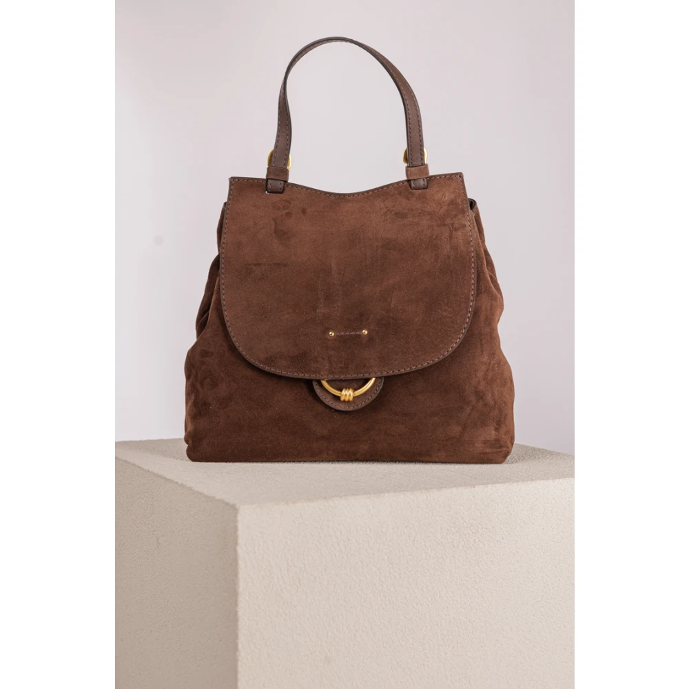 Gianni Chiarini Bruine leren schoudertas Marlene Brown Dames