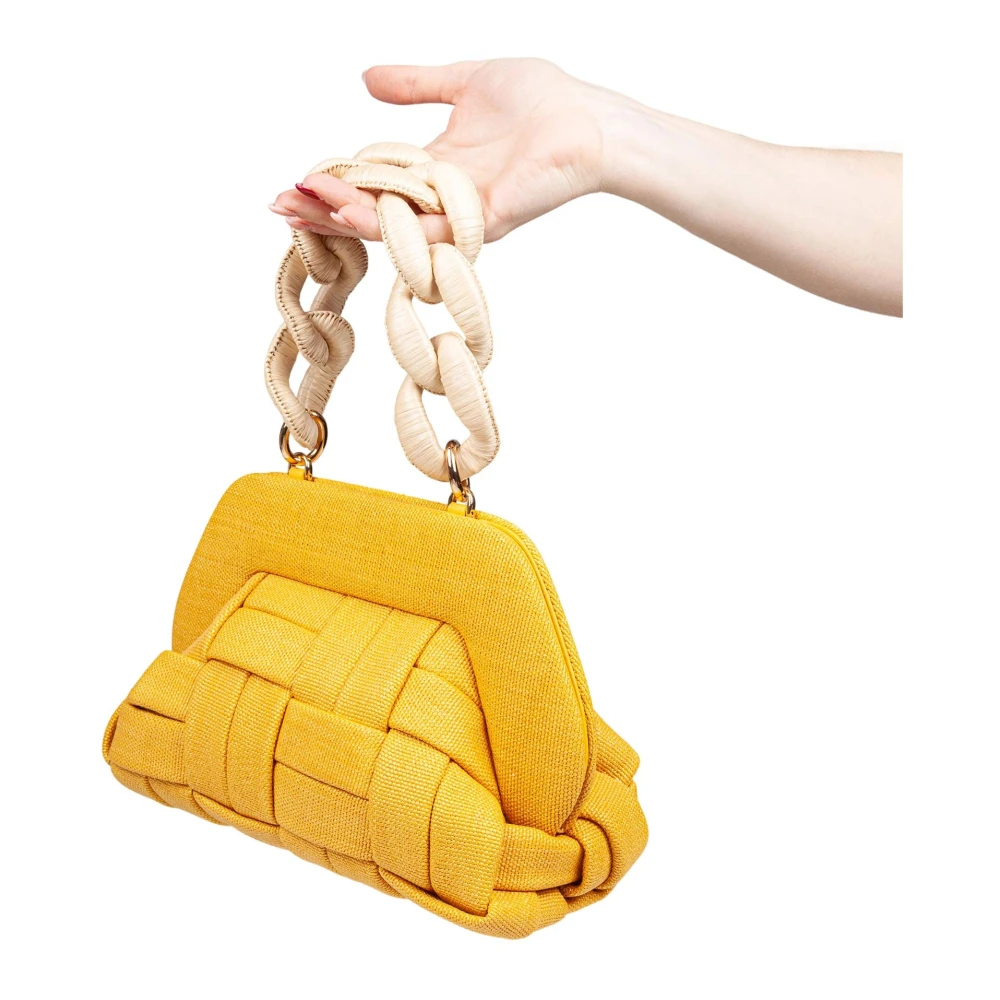 THEMOIRè Canvas Clutch Tas Geel Oker Yellow Dames