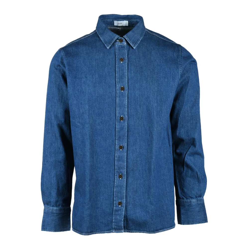 Closed Katoenen Overhemd Blue Heren