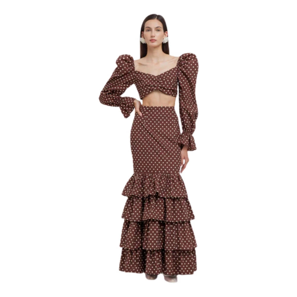 Weili Zheng Brown Maxi Skirts, Female, S, Mermaid Maxi Skirt
