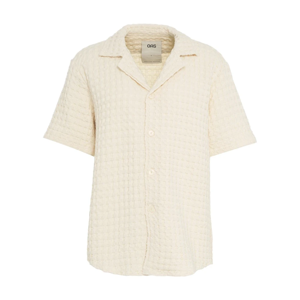 OAS Witte Wafel Shirt 'Ecru Cuba' Beige Heren