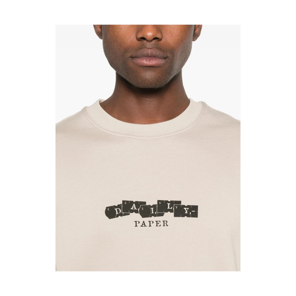 Daily Paper Beige Crew Neck Logo Sweater Beige Heren