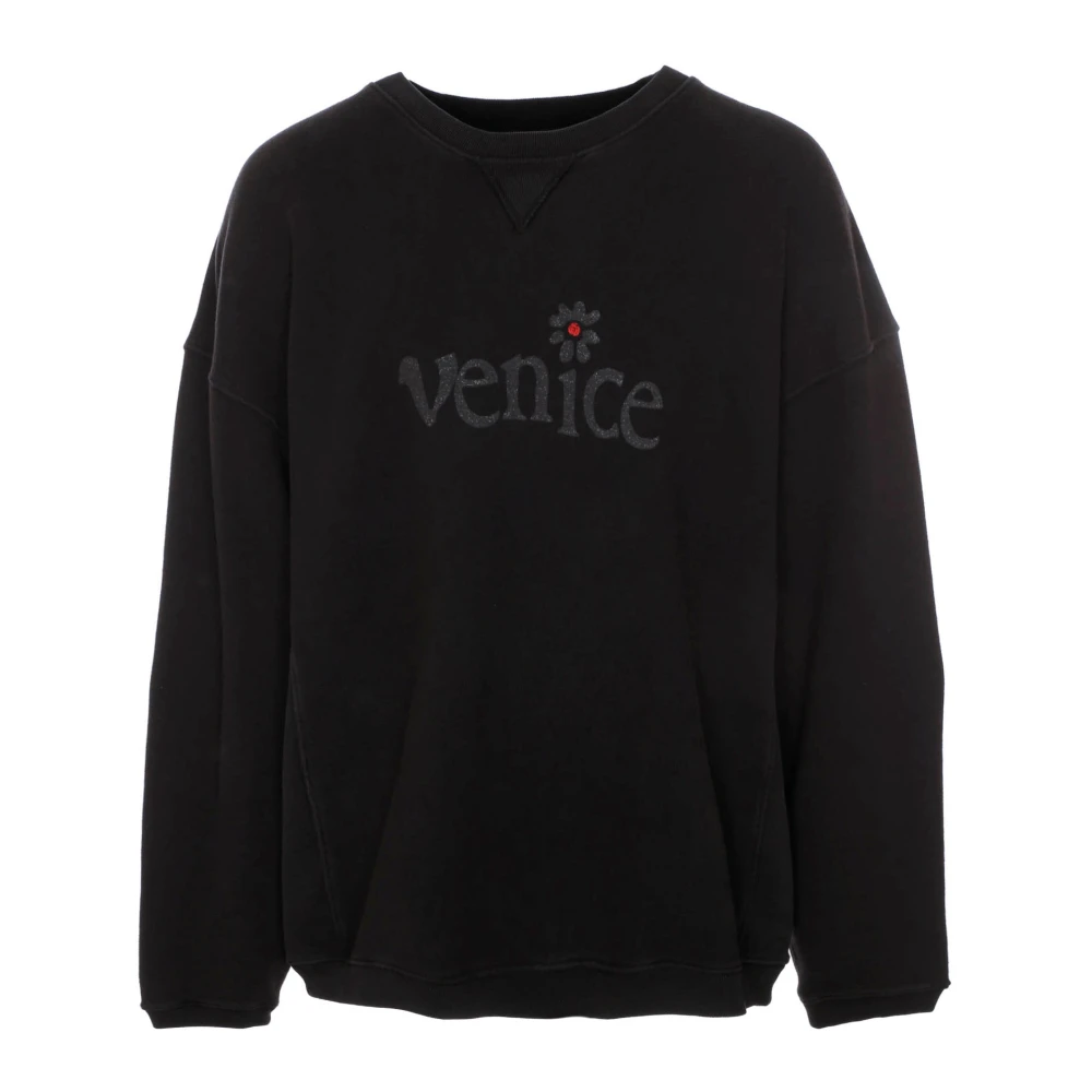 ERL Venice Crewneck Sweatshirt Oversize Fit Black Heren