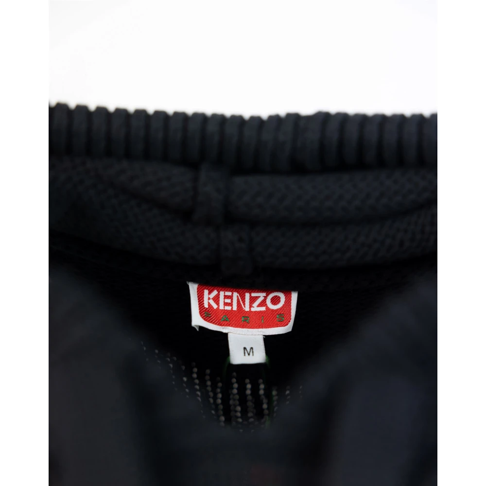 Kenzo Handgeborduurde Sweater Raglan Ronde Hals Black Heren