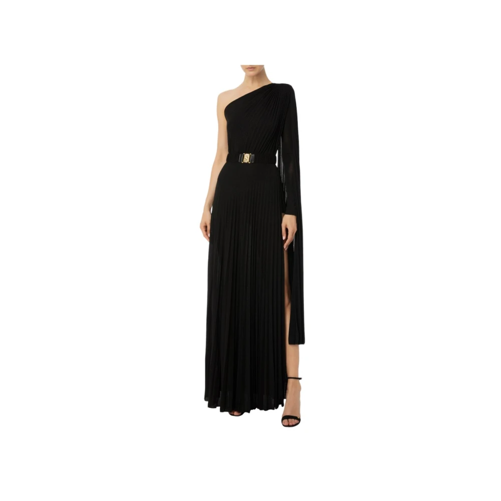 Elisabetta Franchi Jurk met Riem Black Dames