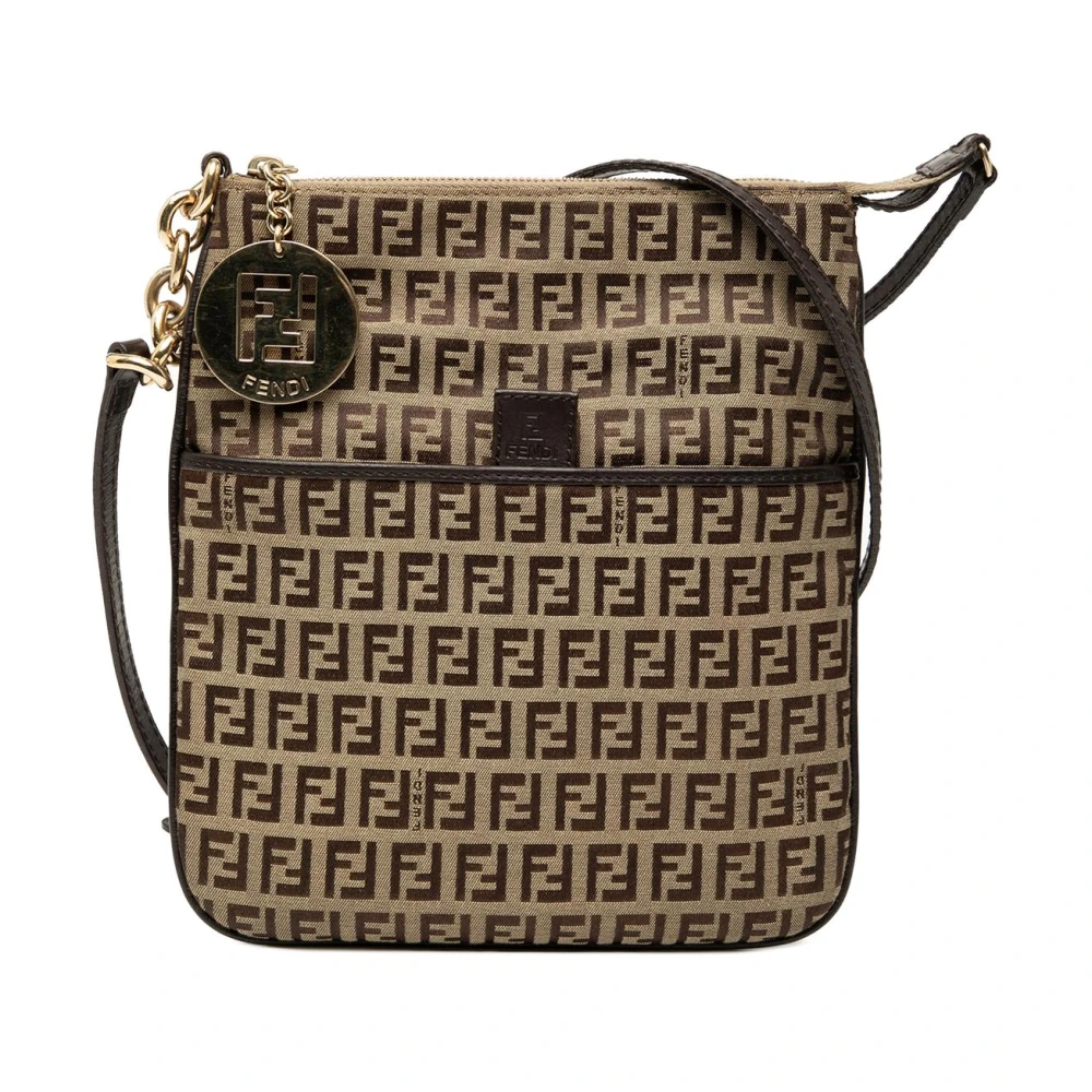 Fendi Vintage Women's Brown Vintage Cross Body Bags, One Size, Pre-Owned Canvas Crossbody Bag