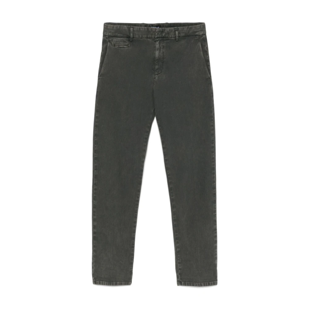 Dondup Gestructureerde Grijze Broek met Taps Toelopende Pijp Gray Heren