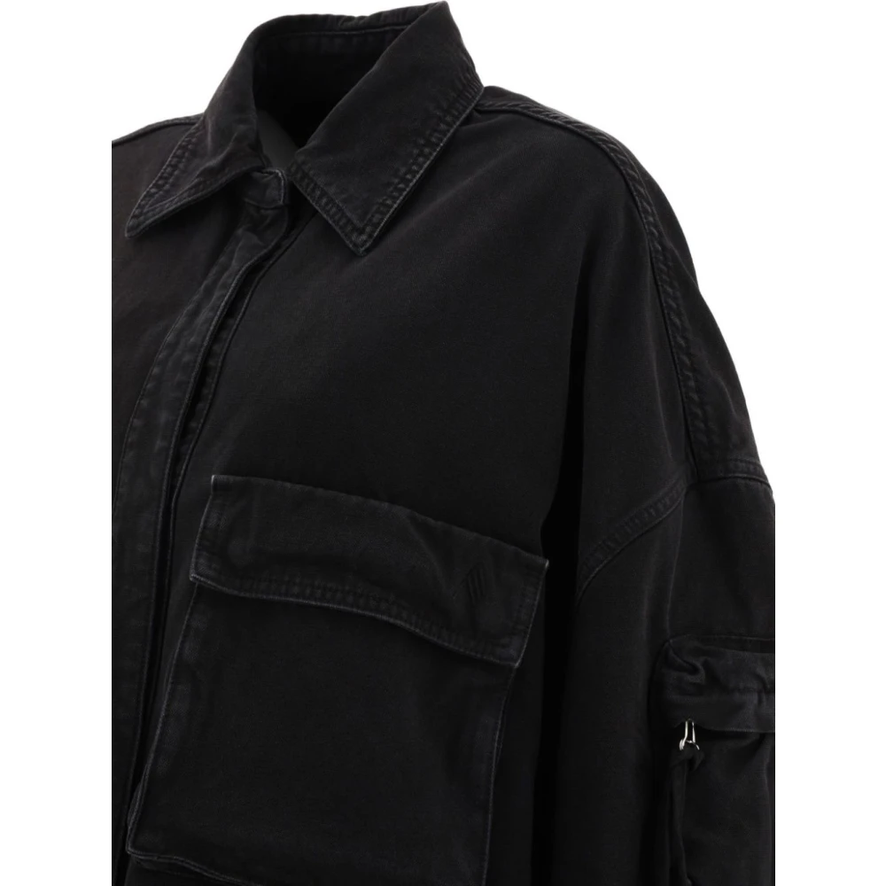 The Attico Zwarte Fern Short Coat Black Dames
