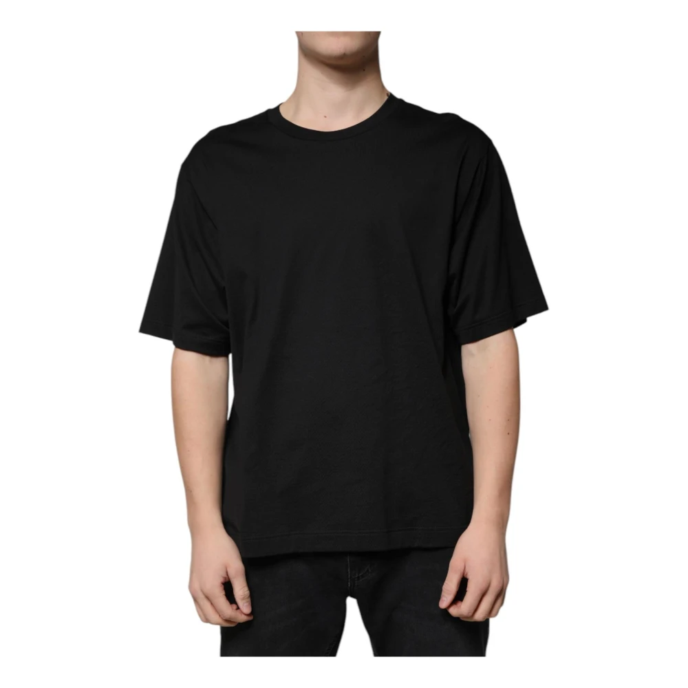 Dolce & Gabbana Zwart Katoenen Logo T-shirt Black Heren