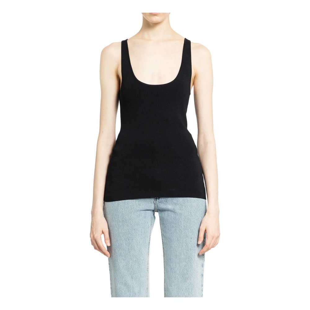 Sort Strikket Tank Top