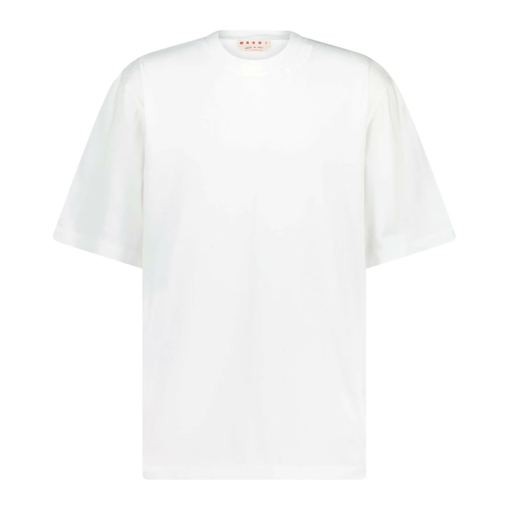 Marni katoenen oversized t-shirt met patches White Heren