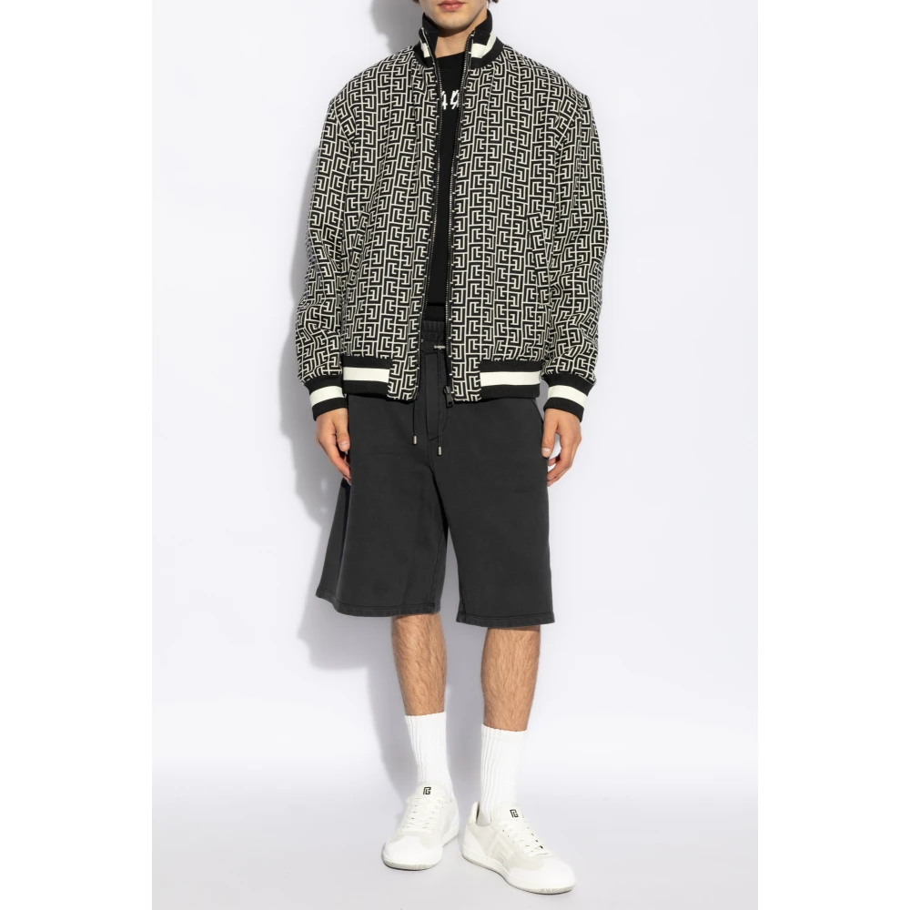 Balmain Omkeerbare jas met monogram Black Heren