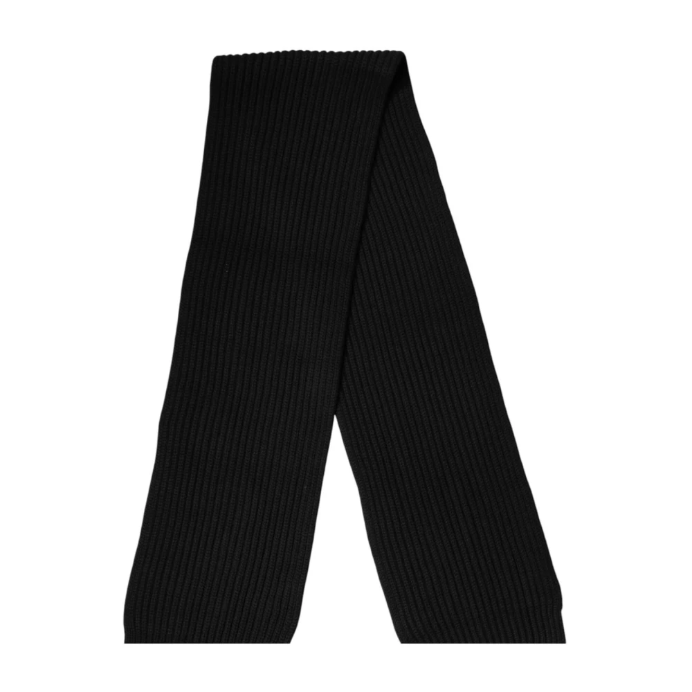 Dolce & Gabbana Mannelijk Zwart Accessoires Heren, One Size, Cashmere Gebreide Nek Wrap Sjaal