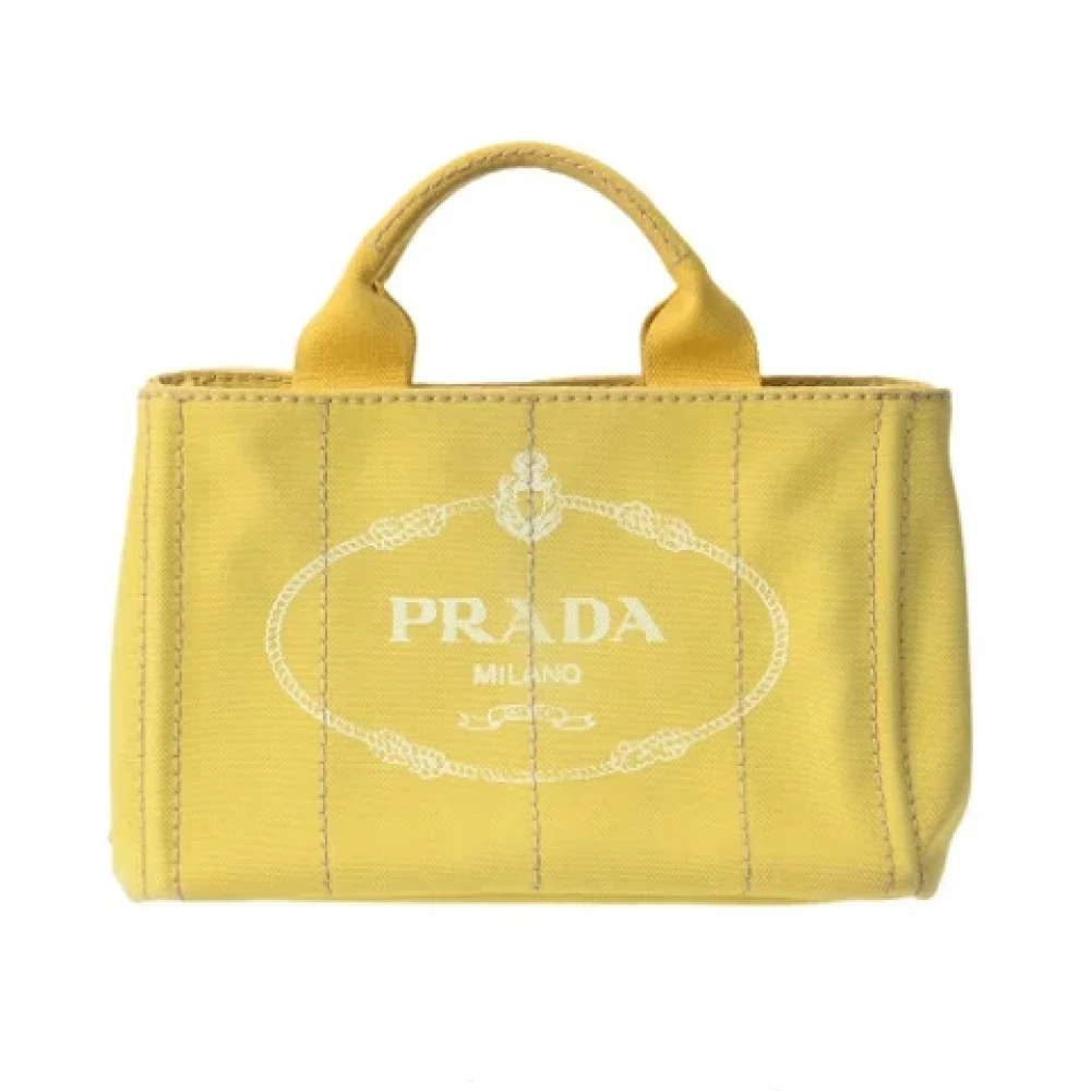 Prada Vintage Pre-owned Canvas prada-bags Yellow Dames
