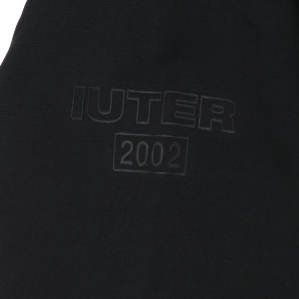 Iuter Zwarte Logo Hoodie met Kangoeroezak Black Heren