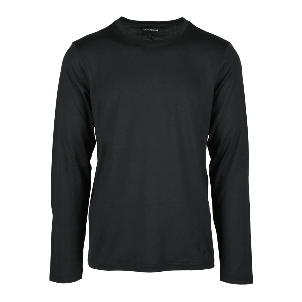 Emporio Armani Zijde Katoen Mix T-shirt Black Heren