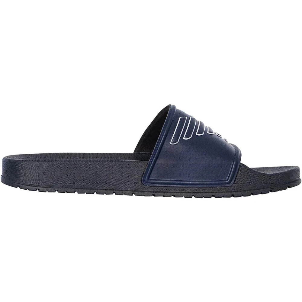 Emporio Armani Mannelijk Blauw Schoenen Heren, 40 Eu, Eagle Slippers