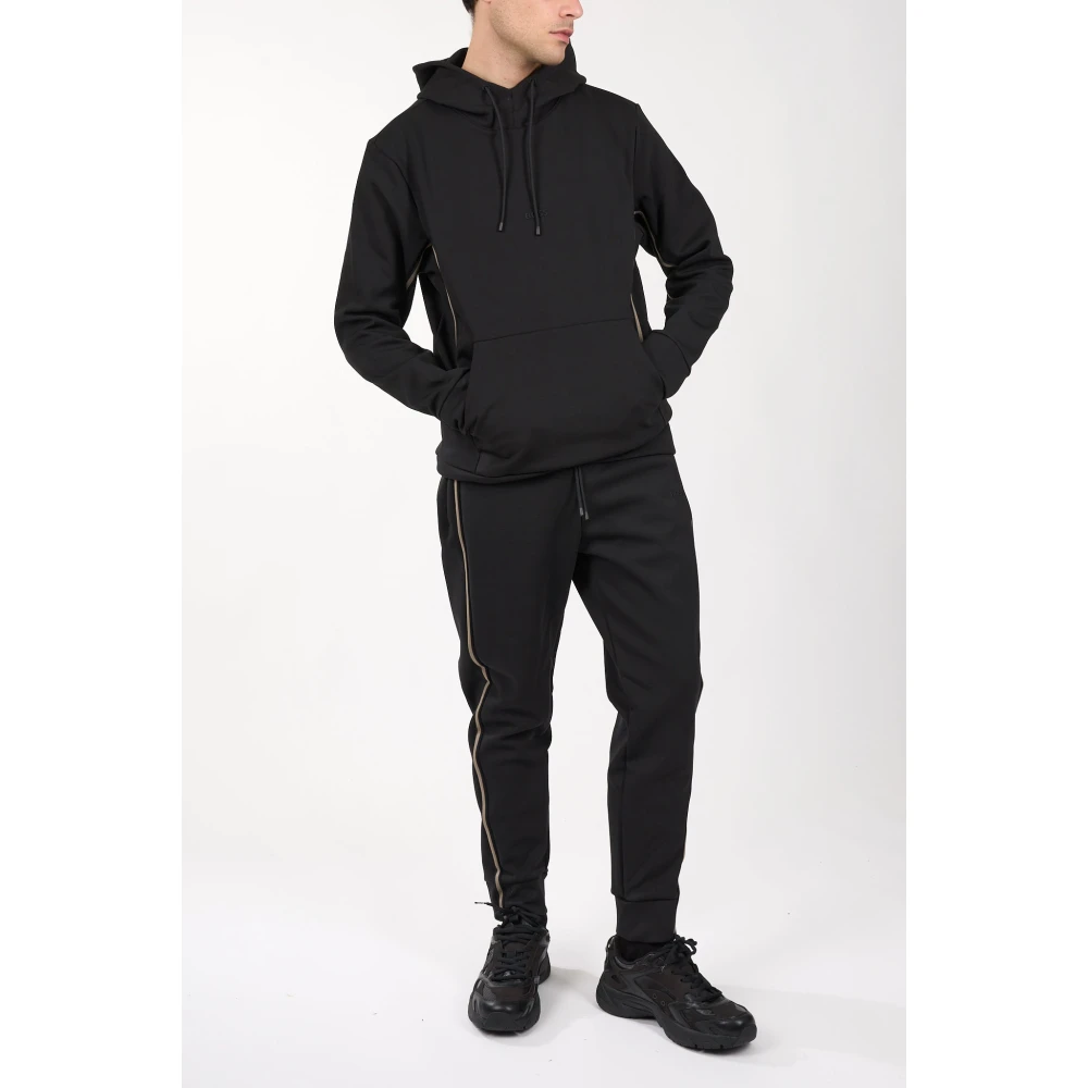 Hugo Boss Fleece Sweatpants met Trekkoord in de Taille Black Heren
