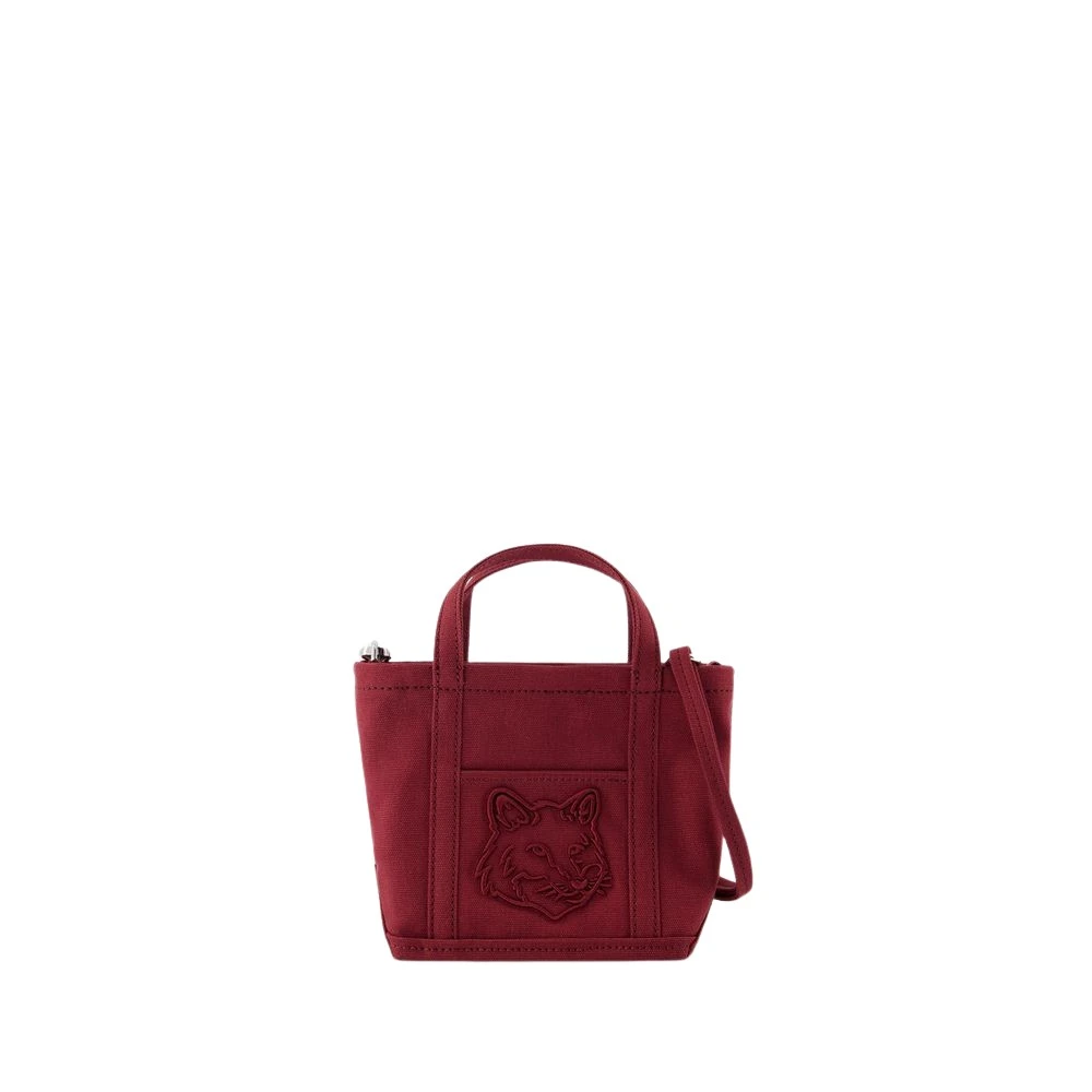 Maison Kitsuné Rode Fox Head Mini Shopper Tas Red Dames