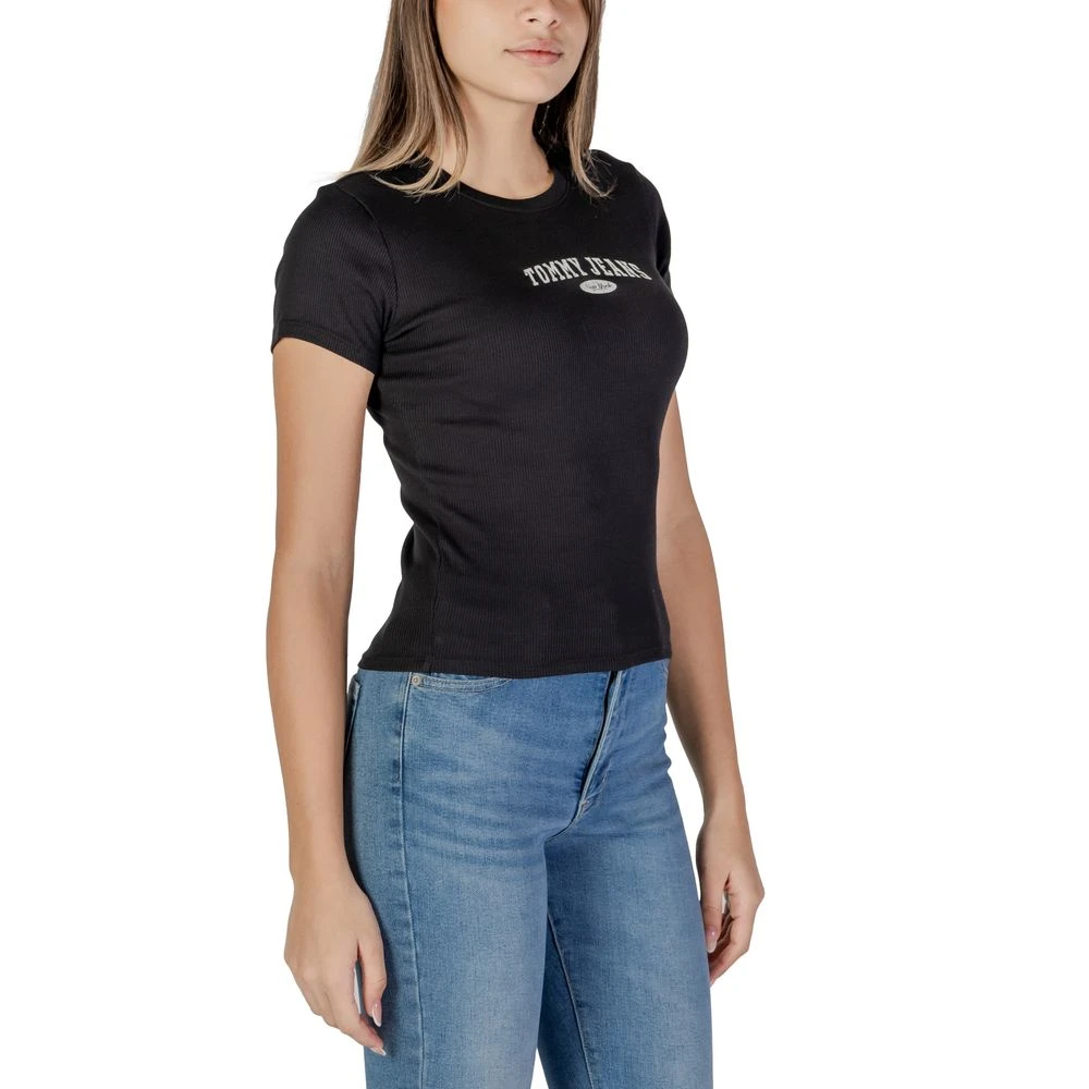 Tommy Jeans Zwarte Katoenen Tops & T-Shirt Collectie Black Dames