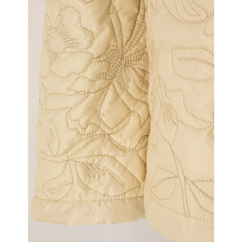 Ermanno Scervino Bloemen Quilted Asymmetrische Jas Beige Dames