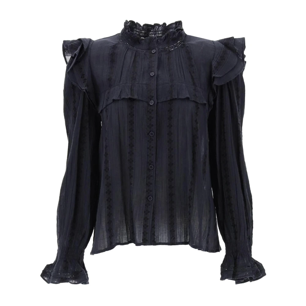Isabel Marant Étoile Jatedy Shirt met Jacquard Details Black Dames