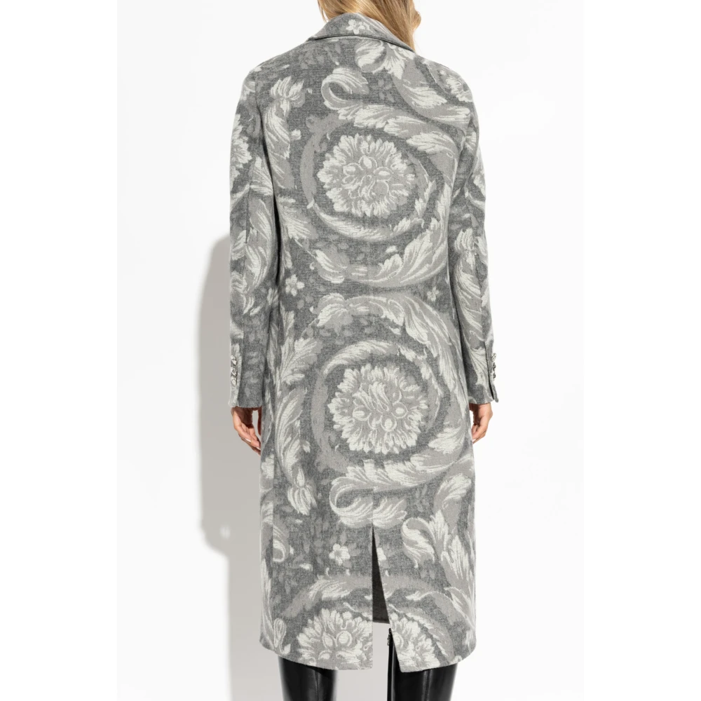 Versace Jas met Barocco-patroon Gray Dames