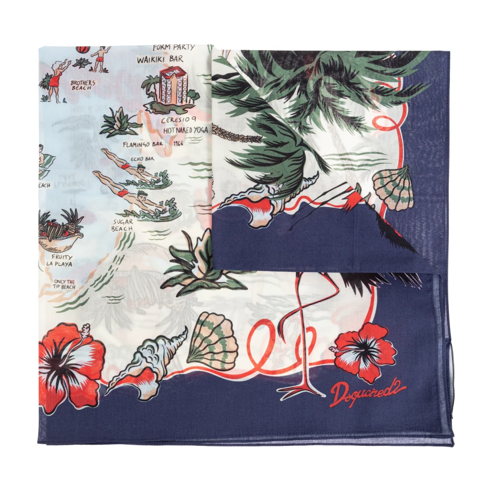 Dsquared2 Mannelijk Multicolor Geprinte Sjaal