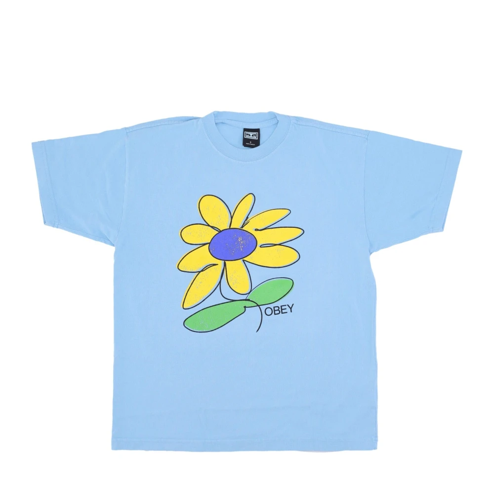 Obey Hemelsblauwe Zonnebloem Tee Regular Fit Blue Heren