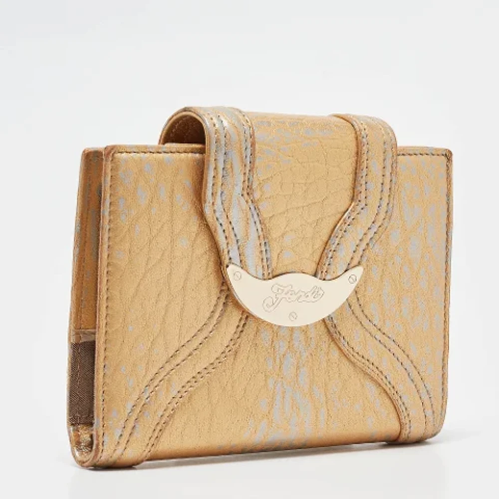 Fendi Vintage Pre-owned Leather home-office Yellow Dames