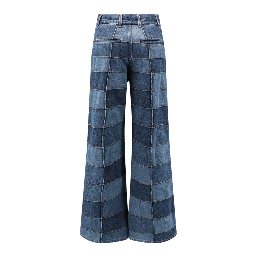 Chloé Patchwork Flared Jeans Blauw Blue Dames