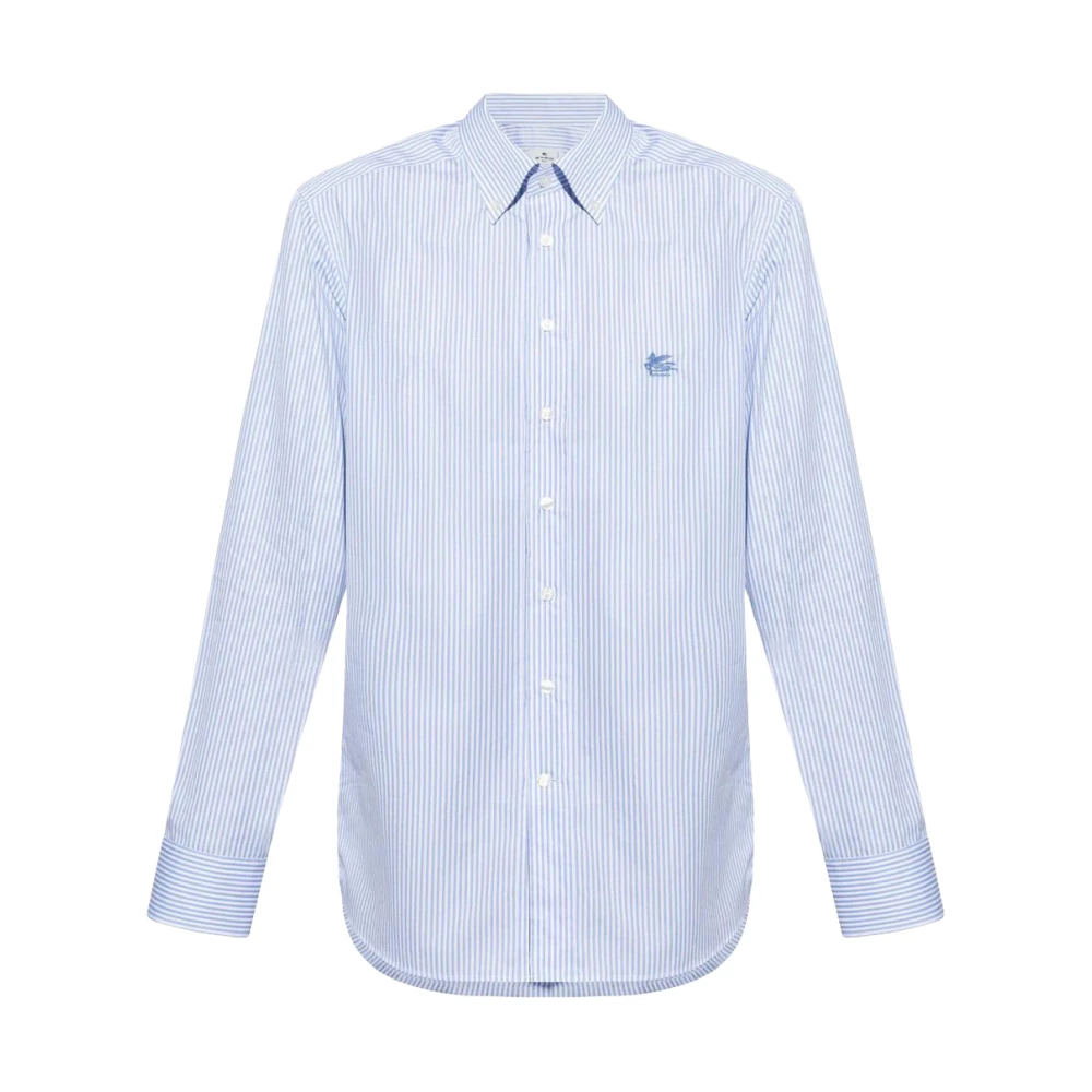 Etro Mannelijk Blauw Overhemden Heren, L, Katoen, Roma Shirt