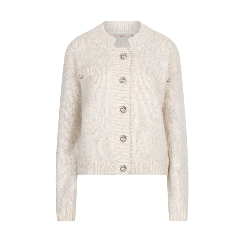 Esqualo Lurex Knoop Cardigan Off White Dames