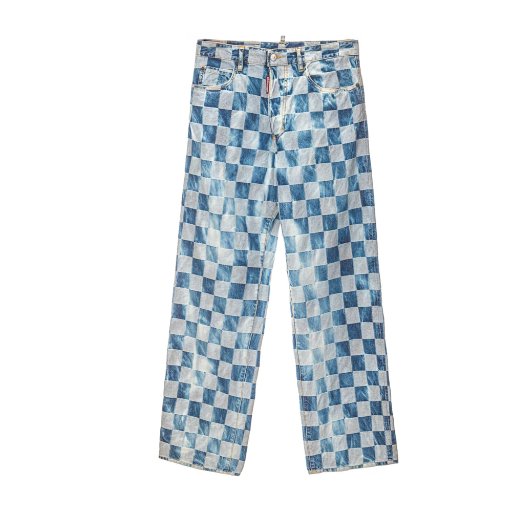 Dsquared2 Check San Diego Jeans Blue Dames