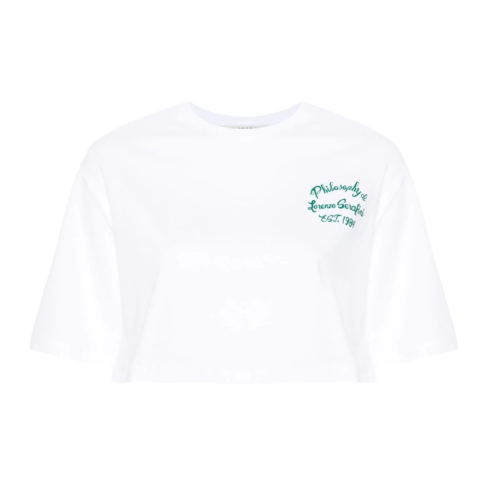 Philosophy di Lorenzo Serafini Wit Katoenen T-shirt met Logo Print White Dames