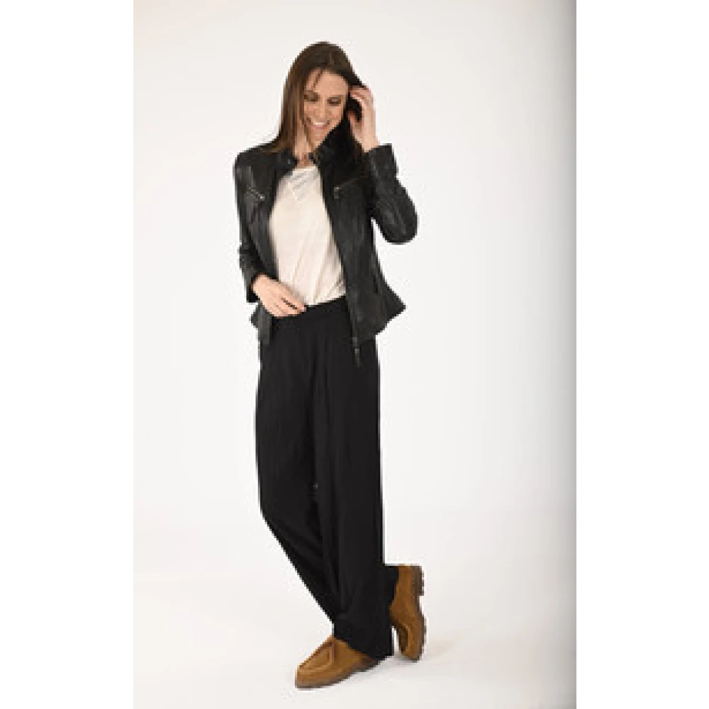 La Canadienne Zwarte lamsvacht jas Black Dames