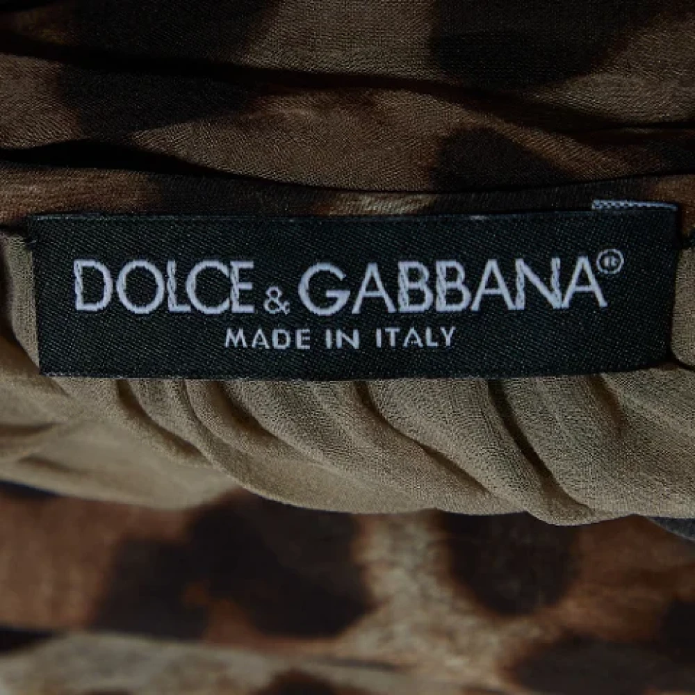 Dolce & Gabbana Pre-owned Silk dresses Brown Dames