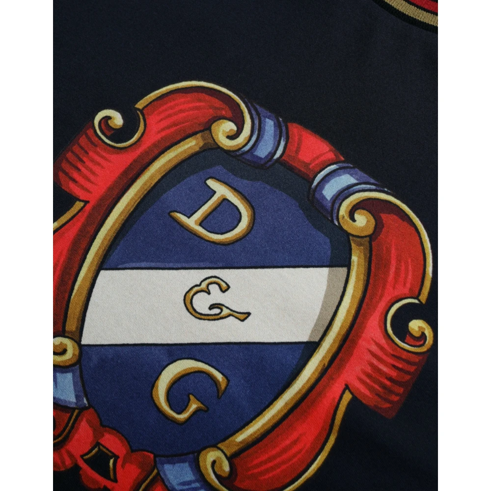 Dolce & Gabbana Zwart Logo Print Crew Neck T-shirt Black Heren