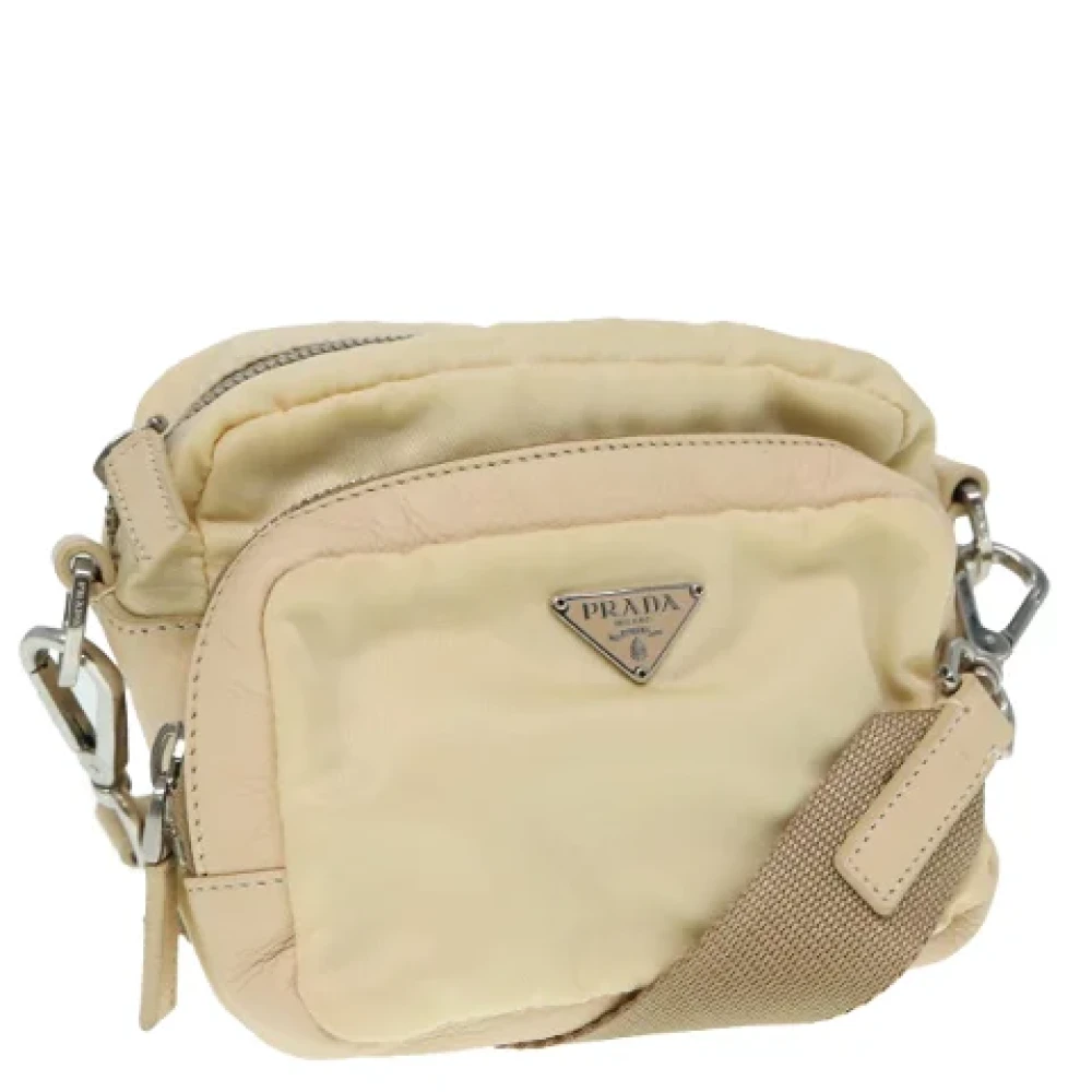 Prada Vintage Pre-owned Nylon prada-bags Beige Dames