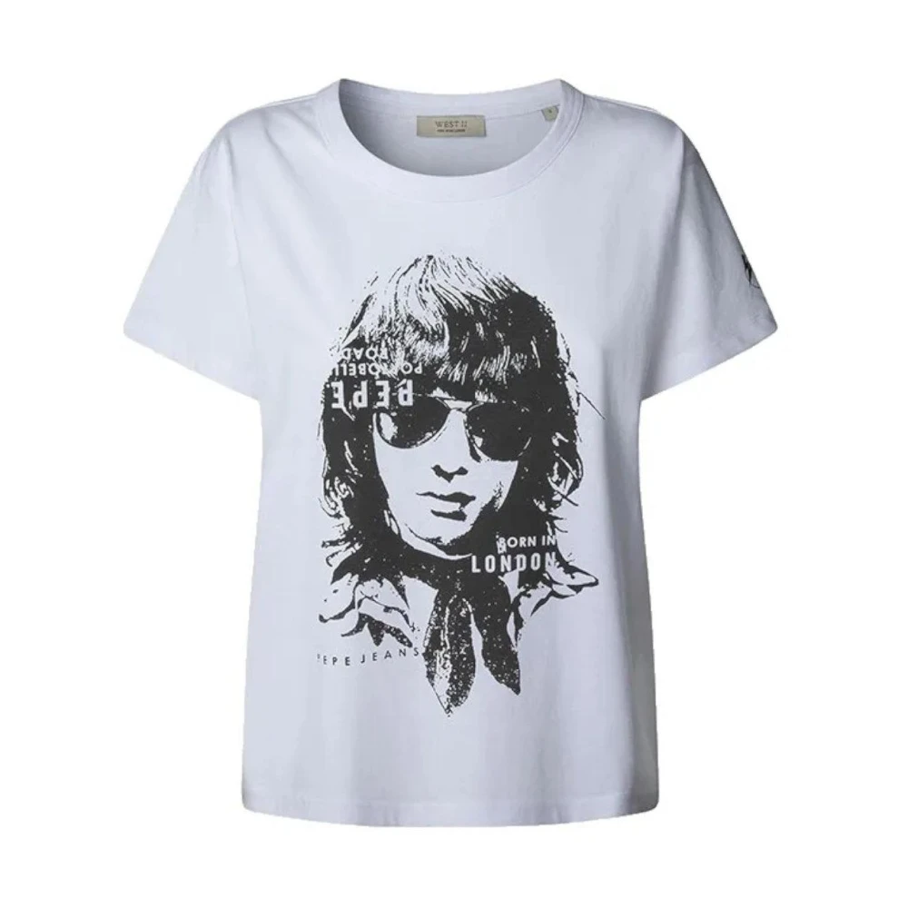 Pepe Jeans Women's White Erin T-Shirt - T-Shirts - Xs - Tops