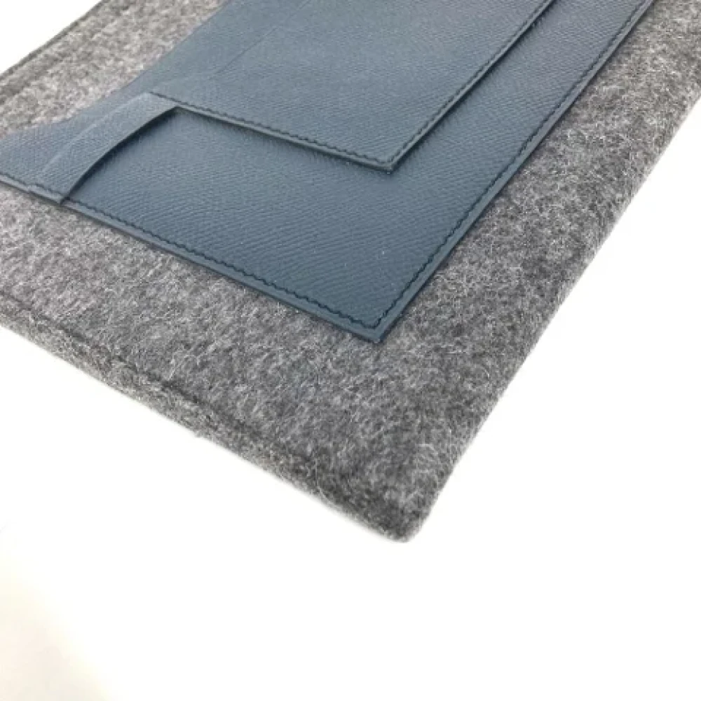 Hermès Vintage Pre-owned Fabric clutches Gray Heren